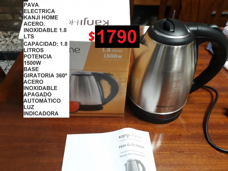PAVA ELECTRICA KANJI HOME ACERO. INOXIDABLE 1.8 LTS 