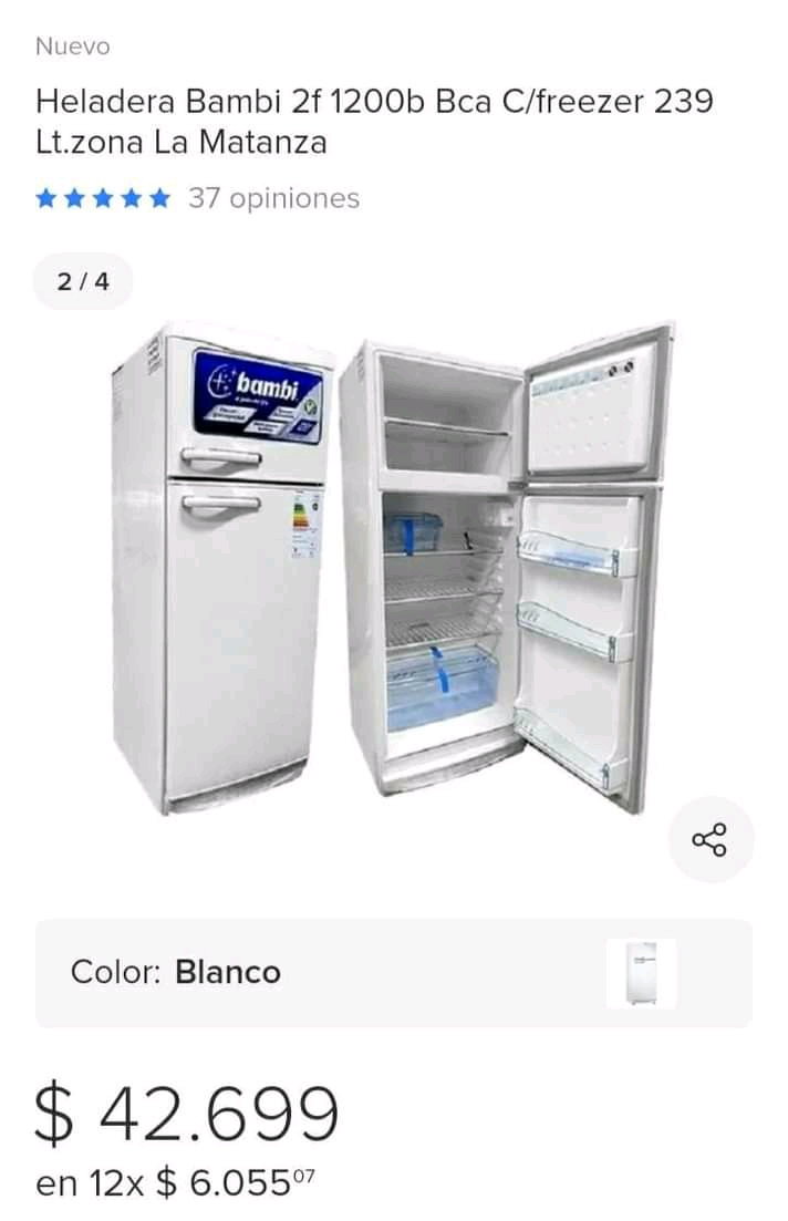 Heladera sin abrir.. EMBALADA